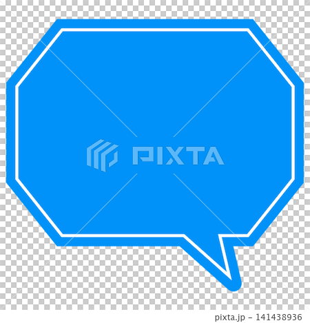 Simple color speech bubble - octagonal with corners Simple color speech bubble - octagonal with corners 141438936