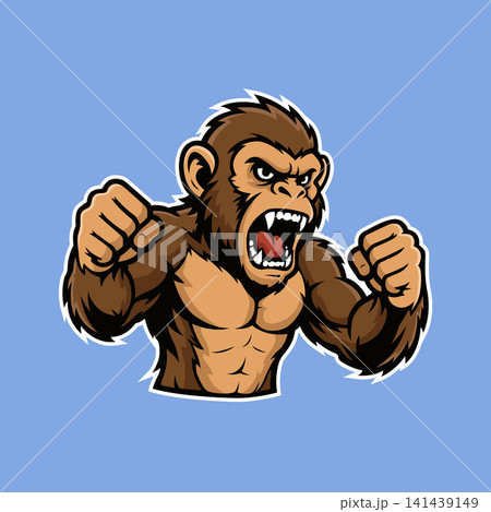monkey mascot logo illustration vector design template simple and modern style monkey mascot logo illustration vector design template simple and modern style 141439149