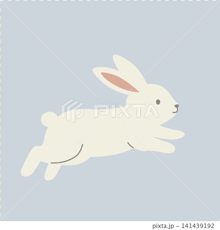 うさぎのイラスト　お月見　月見 　十五夜 141439192