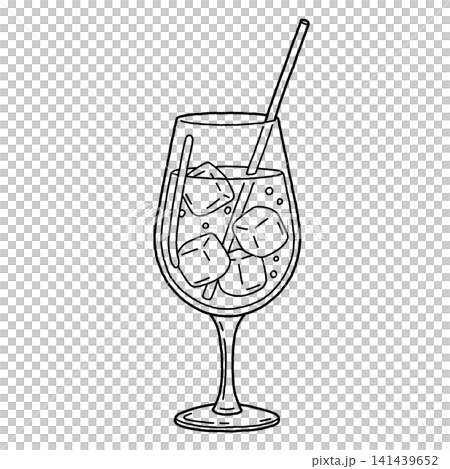 一幅清爽的汽水飲料插圖,可供著色。 一幅清爽的汽水飲料插圖,可供著色。 141439652