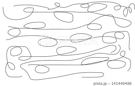 Continuous line art doodle on white background, abstract curvy pattern for design. Continuous line art doodle on white background, abstract curvy pattern for design. 141440486