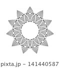 Radial Geometric Lines Pattern in Flower Shape. 141440587