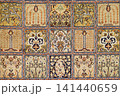 Carpet from wool and silk of classical design, Delhi, India 141440659