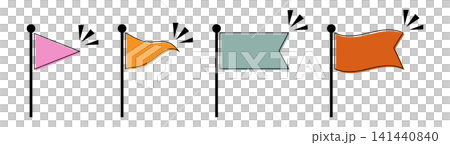 A set of simple flag illustration materials A set of simple flag illustration materials 141440840