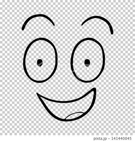 カートゥーン風の顔文字イラスト素材 カートゥーン風の顔文字イラスト素材 141440845