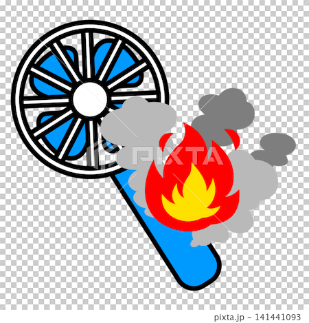 Portable fan that catches fire 141441093