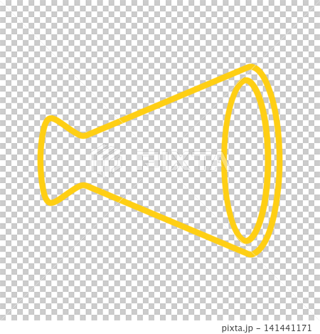 シンプルなメガホンの線画イラスト シンプルなメガホンの線画イラスト 141441171