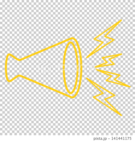 シンプルなメガホンの線画イラスト シンプルなメガホンの線画イラスト 141441175