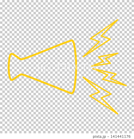 シンプルなメガホンの線画イラスト 141441176