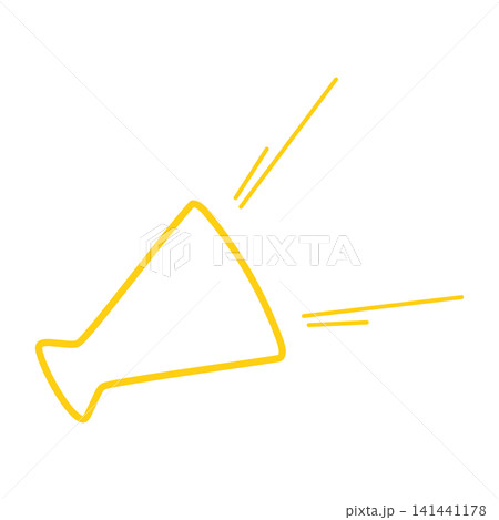 シンプルなメガホンの線画イラスト シンプルなメガホンの線画イラスト 141441178
