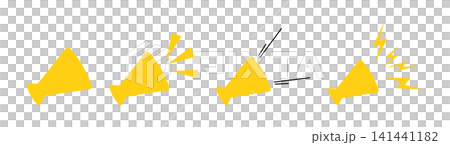 A set of illustration materials showing someone shouting with a megaphone. A set of illustration materials showing someone shouting with a megaphone. 141441182
