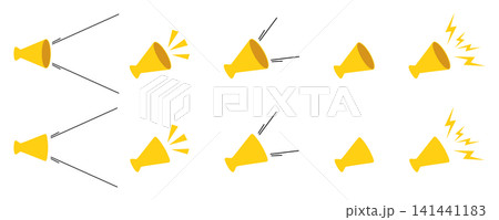 メガホンを使って叫ぶイラスト素材セット メガホンを使って叫ぶイラスト素材セット 141441183