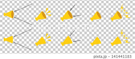 A set of illustration materials showing someone shouting with a megaphone. A set of illustration materials showing someone shouting with a megaphone. 141441183