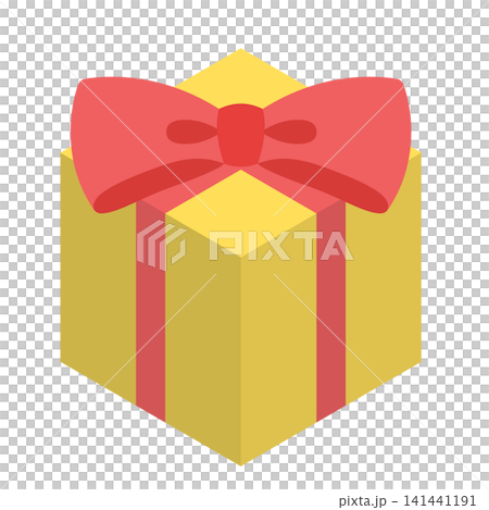 Pop art gift box isometric illustration Pop art gift box isometric illustration 141441191