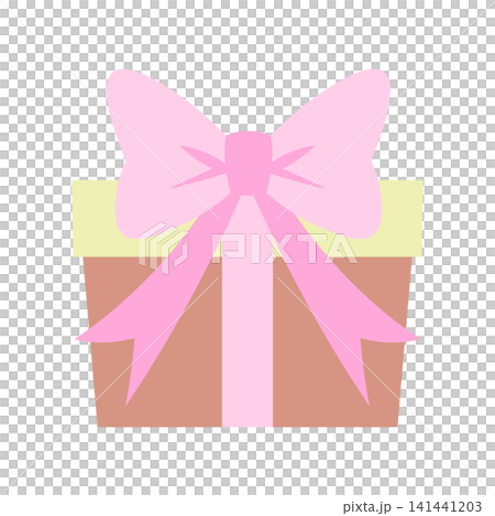 Illustration of a simple gift box with a ribbon. Illustration of a simple gift box with a ribbon. 141441203