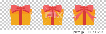 Illustration of a simple gift box with a ribbon. Illustration of a simple gift box with a ribbon. 141441204