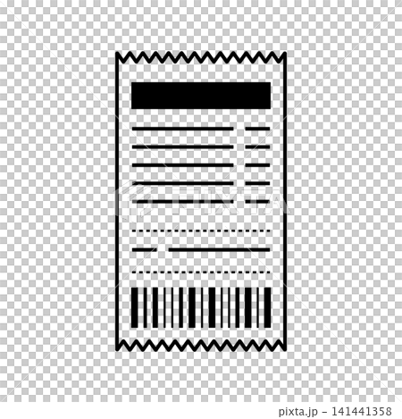 A simple monochrome illustration of a receipt. 141441358