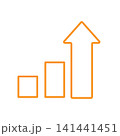 右肩上がりのグラフと矢印のイラスト 141441451