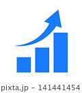 右肩上がりのグラフと矢印のイラスト 141441454