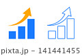 右肩上がりのグラフと矢印のイラスト 141441455