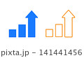 右肩上がりのグラフと矢印のイラスト 141441456