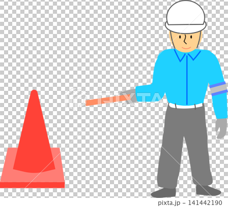 交通誘導する警備員のイラスト 交通誘導する警備員のイラスト 141442190