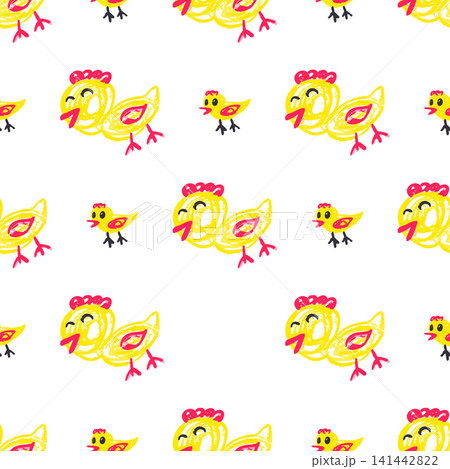 Seamless pattern. Hand drawn crayon texture style Seamless pattern. Hand drawn crayon texture style 141442822