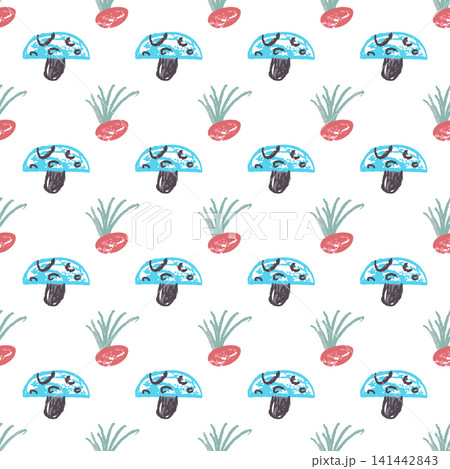 Seamless pattern. Hand drawn crayon texture style Seamless pattern. Hand drawn crayon texture style 141442843