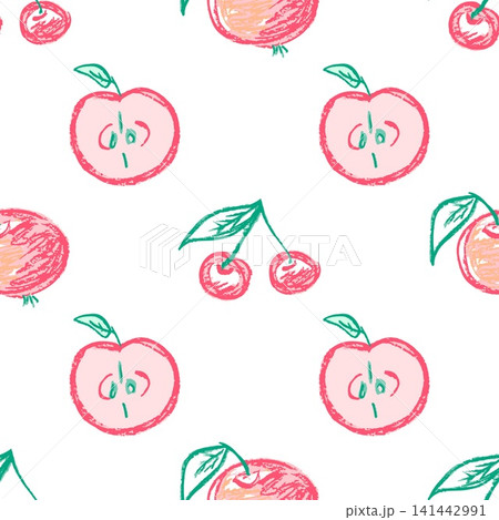 Seamless pattern. Hand drawn crayon texture style Seamless pattern. Hand drawn crayon texture style 141442991