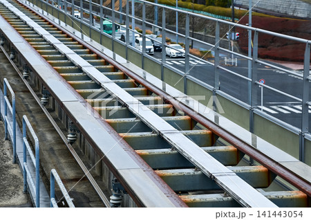 The railway of the linimo at Nagoya, Japan. Transportation and travel concept. The railway of the linimo at Nagoya, Japan. Transportation and travel concept. 141443054