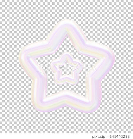 Dreamy and cute aurora-colored holographic 3D icon - Star 141443258