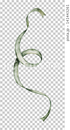Watercolor green curly ribbons and paper streamers. Hand painted festive serpentine perfect for holiday invitations, greeting card, Birthday party print projects Watercolor green curly ribbons and paper streamers. Hand painted festive serpentine perfect for holiday invitations, greeting card, Birthday party print projects 141443261