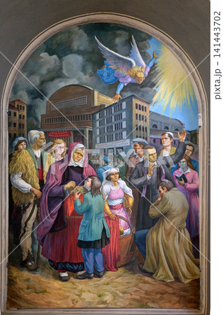 Frescoes that depict the persecution of religion in socialist Albania, Franciscan church in Shkoder, Albania Frescoes that depict the persecution of religion in socialist Albania, Franciscan church in Shkoder, Albania 141443702