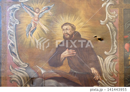 Saint Francis of Assisi, altarpiece in the church of Saint Catherine of Alexandria in Krapina, Croatia 141443955