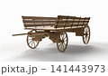Wooden cart stands on a white background 141443973