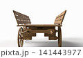 Wooden cart with two benches on each side 141443977