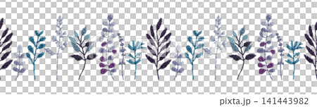 [Seamless Plant Pattern] Hand Embroidery Illustration Material 141443982