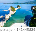 浄土ヶ浜　上空からの雄大な眺め　岩手県宮古市（ドローンによる空撮） 141445829