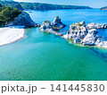 浄土ヶ浜　上空からの雄大な眺め　岩手県宮古市（ドローンによる空撮） 141445830