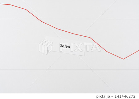 売上が下がっているイメージ 売上が下がっているイメージ 141446272