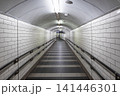 Empty tiled underground pedestrian tunnel 141446301