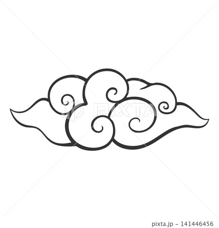 Ornamental chinese cloud swirl vector illustration element 141446456