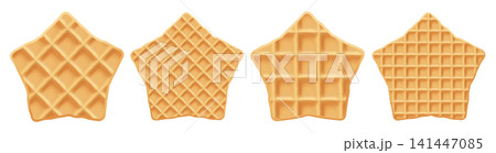 Star waffle pancake cracker, wafer crepe stroopwafel. Brunch icon and circle cookie vector, croffle christmas graham. Emoji vanilla caramel, sweet syrup snack 3d, realistic biscuit texture. Honey cake Star waffle pancake cracker, wafer crepe stroopwafel. Brunch icon and circle cookie vector, croffle christmas graham. Emoji vanilla caramel, sweet syrup snack 3d, realistic biscuit texture. Honey cake 141447085