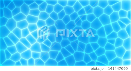 Water surface retro caustic, swimming pool gradient with light ripple above background. Top view sea tide, blue ocean and dark seamless shadow. Underwater scene of turquoise splash effect, green flow Water surface retro caustic, swimming pool gradient with light ripple above background. Top view sea tide, blue ocean and dark seamless shadow. Underwater scene of turquoise splash effect, green flow 141447099