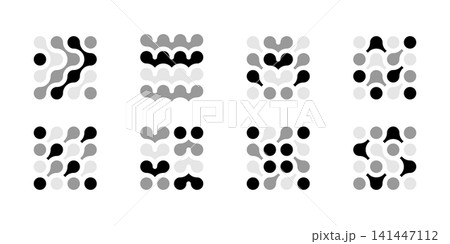 Dot connect logo, futuristic bio abstract icon. Vector circles, heart and rounded shapes. Blood cells, moving liquid metaball. Organic molecule, neuron cells. Medicine pharma sing, nanotech biology. Dot connect logo, futuristic bio abstract icon. Vector circles, heart and rounded shapes. Blood cells, moving liquid metaball. Organic molecule, neuron cells. Medicine pharma sing, nanotech biology. 141447112