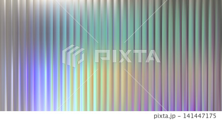Holograph ice glass texture background. Reed flute pattern effect. Laser ripple abstract line ribbed 3d gradient. Silver frosty reflect striations. Light corrugated transparent window iridescent wall Holograph ice glass texture background. Reed flute pattern effect. Laser ripple abstract line ribbed 3d gradient. Silver frosty reflect striations. Light corrugated transparent window iridescent wall 141447175