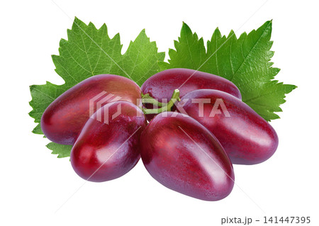 Red grape berry bunch isolated on white background 141447395