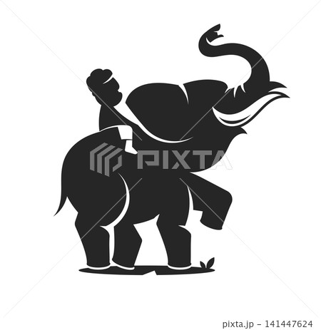 Elephant human head gestalt simple illustration Elephant human head gestalt simple illustration 141447624