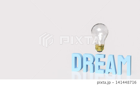 Creative Dream and Inspiration Concept with Floating Light Bulb 3d render. 141448716