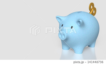 Wind Up Piggy Bank for Smart Saving and Financial Growth 3d render. Wind Up Piggy Bank for Smart Saving and Financial Growth 3d render. 141448736